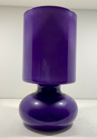 Vintage Ikea Lykta Retro Mod Mushroom Table Lamp,  Handblown Base & Shade,  Purple