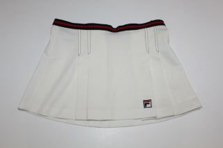 Vintage 70s 80s Fila Maglificio Biellese Made In Italy White Tennis Skirt Size 6