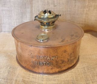 Large Vintage Copper Parrifin Greenhouse Heater/lamp - Pj Bryant Bristol