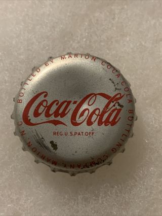Vintage Coca - Cola Soda Bottle Cap Marion,  Nc Cork Lined