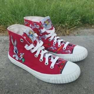 Keds Bugs Bunny Shoes Womens Sz 8 Looney Tunes Red Vintage 1993 High Top Sneaker