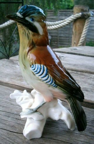 Vintage Karl Ens Bird Figurine Of A Jay 7098 German Porcelain