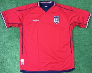 Vintage England 2002 - 04 Reversible Away Football Shirt Large Adult