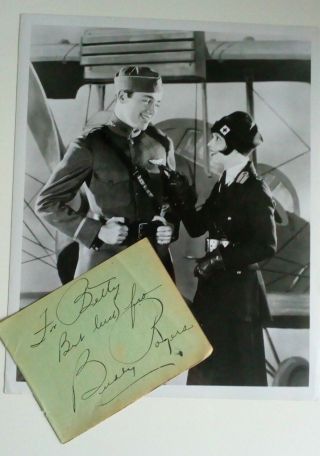 Buddy Rogers Signed Autograph,  Clara Bow Wings Vintage Photo