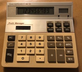 Texas Instruments Ba - 20 Profit Manager Vintage Calculator