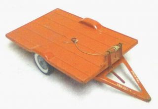 Vintage 1/16 Carter Tru Scale Tilt Bed Trailer W/ Winch Pressed Steel Farm Toy