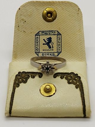 Vintage Birks Sterling Cluster Ring Size 7 With Rare Envelope Ring Holder Box
