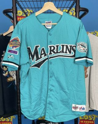 1997 Vintage Mlb Florida Marlins World Series Mesh Jersey Mens Size Large