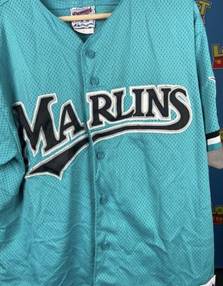 1997 Vintage MLB Florida Marlins World Series Mesh Jersey Mens Size Large 2