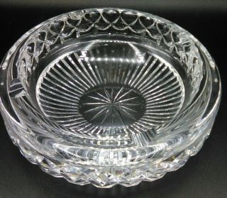 Vintage Waterford Crystal Cut Large Round Cigar Ashtray 7 " X 2 " 1/4 Signed