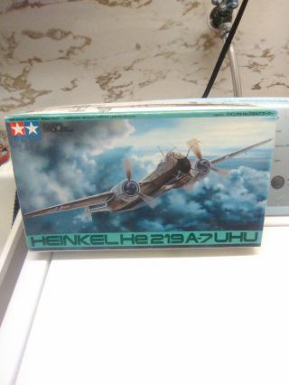 Vintage 1997 Tamiya 1/48 Heinkel He - 219 A - 7 Uhu Model Kit