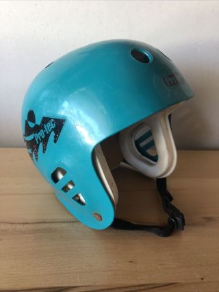 Protec Perception Skateboarding Skate Helmet Teal Bmx 80’s Pro - Tec Vintage