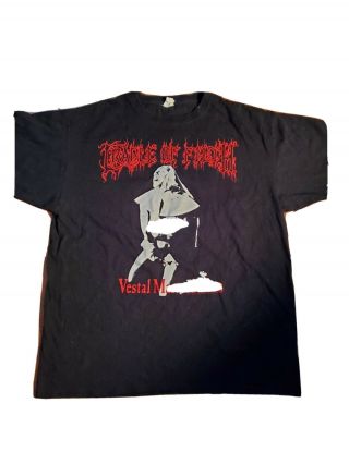 Vtg Cradle Of Filth Vestal Masturbation Jesus Mens Black T Shirt Xl