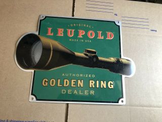 Metal Leupold Authorized Gold Ring Dealer Optics Sign Rifles Scope