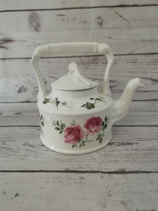 Vintage Arthur Wood England Pink Roses Teapot With Handle 6426