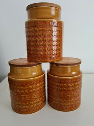 Vintage Hornsea Pottery Clappison Saffron Tea Sugar Unnamed Canister Storage Jar
