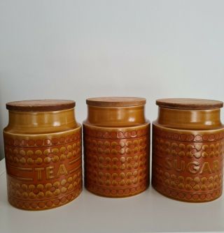 Vintage Hornsea Pottery Clappison Saffron Tea Sugar Unnamed Canister Storage Jar 3