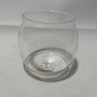 Vintage Curved Pyrex Logo Globe For Coleman 200a,  200,  242 And Other Lanterns