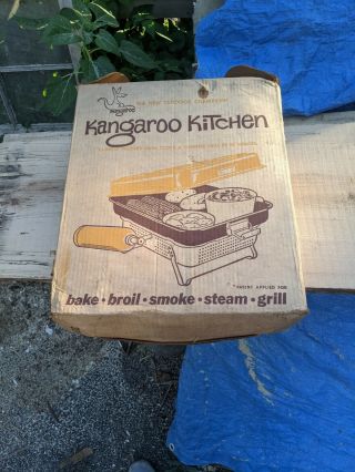 Vintage Kangaroo Kitchen Portable Cooking Combo Grill Smoker Stove Camping Stove