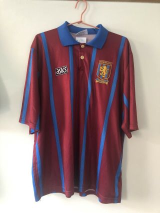 Vintage Aston Villa Fc Football Home Shirt 1993 - 1995 (xl) Asics Jersey