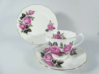 Vintage Royal Albert Bone China Teacup Trio Pink Roses Tea Cup Saucer Plate Set