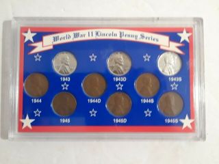 Vintage World War 2 Lincoln Penny Series 1943 - 1945