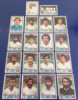 Panini Vintage Argentina 78 World Cup Football Stickers Iran Team