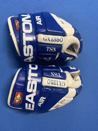 Vintage Easton Gx1350 13.  5” Leather Hockey Gloves