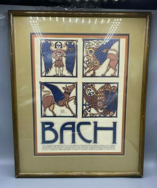 Vintage Poster California Bach - Society By David Lance Goines 1973 In Frame