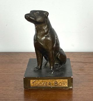 Vintage Signed Australian Pottery Dog On The Tucker Box Hand Made Statue