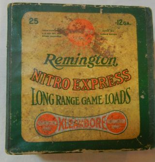 Vintage Remington - Umc Nitro Express 12 Gauge Shotgun Shell Ammo Box
