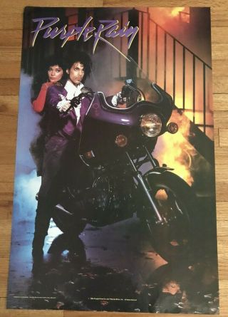 Rare Large Prince Purple Rain 1984 Vintage Music Nm 73 Poster 22 " X35 "