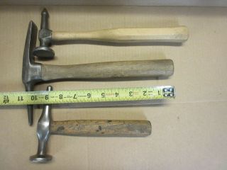 3 Vintage Auto Body Hammers Old Hand Tool Car Repair