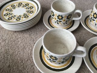 Vintage Biltons Coffee/Tea Cups,  Saucers & Plates Yellow& Black: 18 set 2