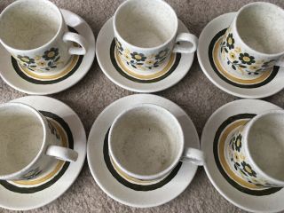 Vintage Biltons Coffee/Tea Cups,  Saucers & Plates Yellow& Black: 18 set 3