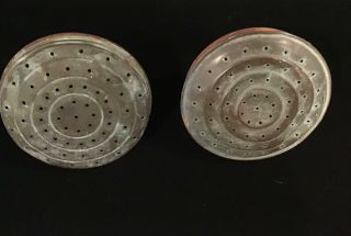 2 Vintage Brass / Copper 4” Sprinkler Head Nozzle / Water Can Garden Watering