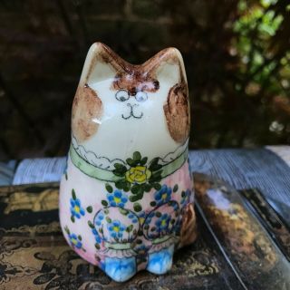 Vintage Rye Pottery Cinque Ports Joan De Bethel 9cm Cat Figurine Sticker To Base