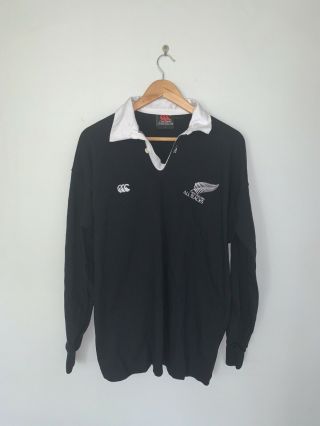 Vintage 90s Zealand All Blacks Jersey Size Medium Canterbury