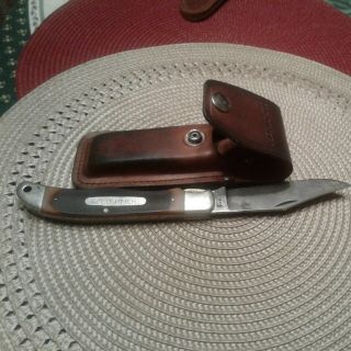 Vintage Schrade Usa Old Timer 1250t Locking Blade Knife W/ Sheath