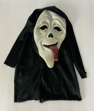 Vtg Fun World Easter Unlimited Scream Spoof Ghostface Wassup Mask Tongue Out