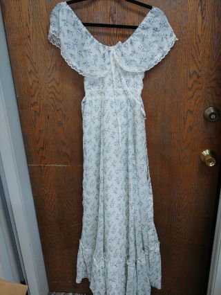 Vintage Gunne Sax By Jessica Floral & Lace Trim Dress Size Small
