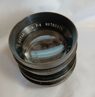 Vintage C.  P.  Goerz Gotar 14 " F/8 Lens For Large Format Cameras