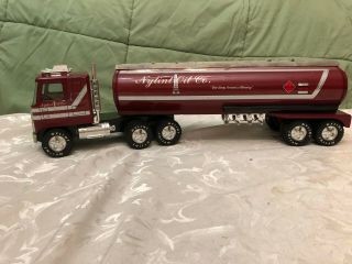 Vintage Nylint Oil Company 22 Inches/ Gmc Semi Red Gas Tanker Truck