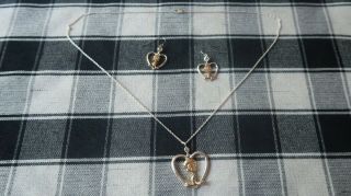 Vintage Lenox Sterling Silver Warner Brothers Tweety Bird Necklace Earring Set