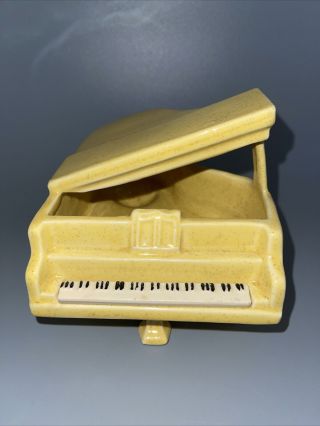 Vintage Mccoy Pottery Yellow Piano Planter 5” By 5”