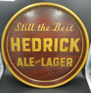 Vintage Hedrick Ale And Lager Advertising Metal Tray Albany Ny - Rare 13 "