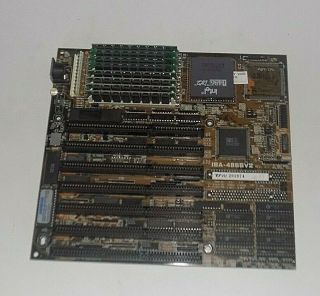 Vintage - Asus Isa - 486sv2 Motherboard Isa Simm At Intel I486dx2 Cpu Processor