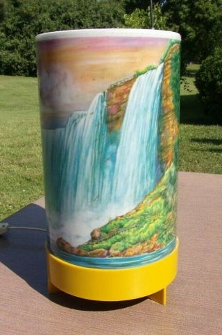 Vintage L.  A.  Goodman Rotating Heat Motion Niagara Falls Lamp