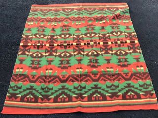 Vintage Camp Blanket Beacon Tribal Pattern Orange Brown Southwest 72 X 60 Inches