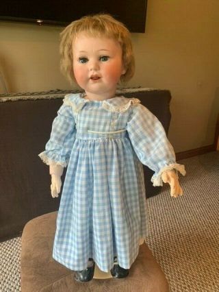 Vintage Antique 26 " Jutta Doll 1914,  13 W/clothing & Stand